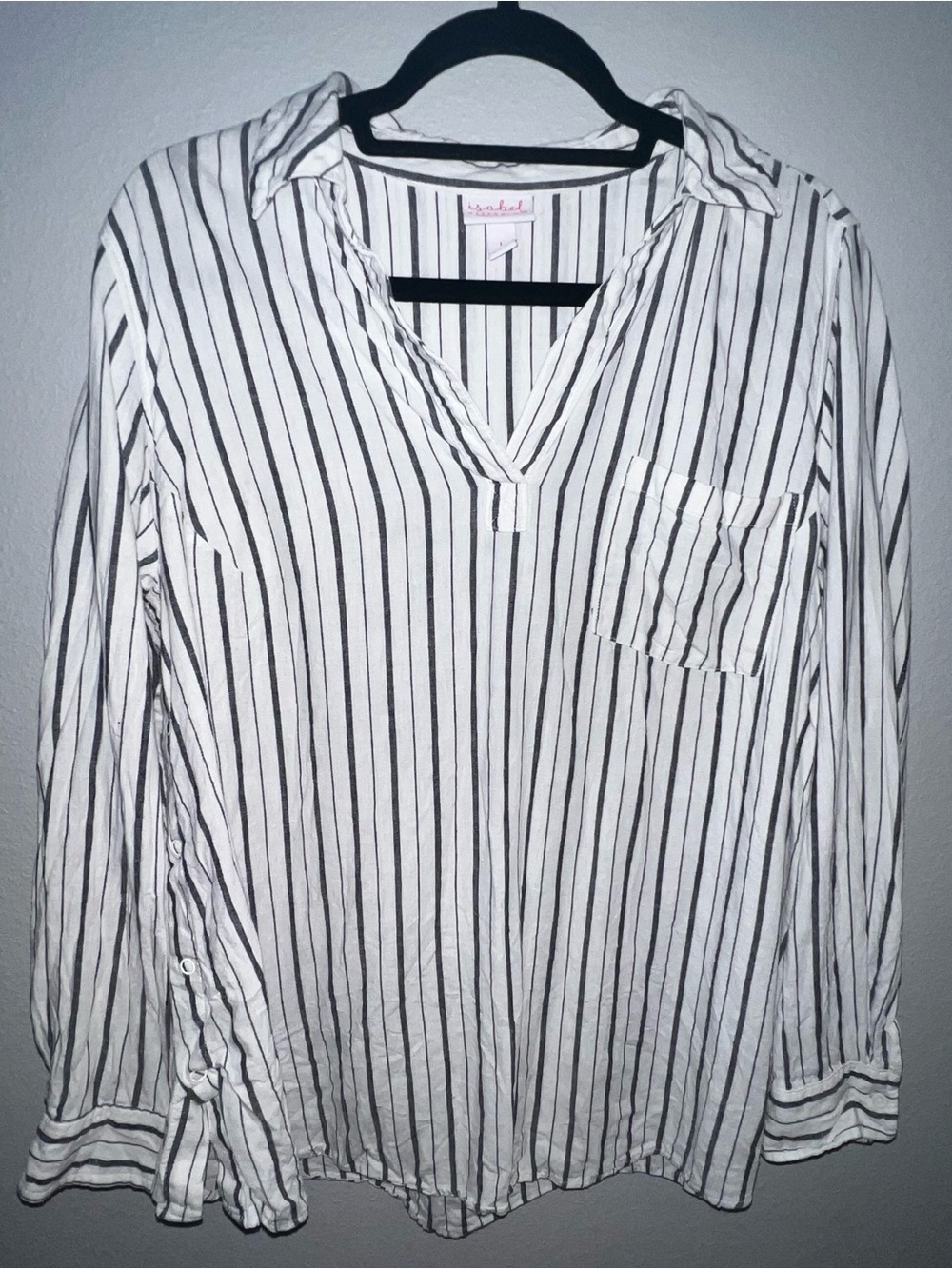 Isabel Maternity by Ingrid & Isabel White Blouse with Black Stripes
